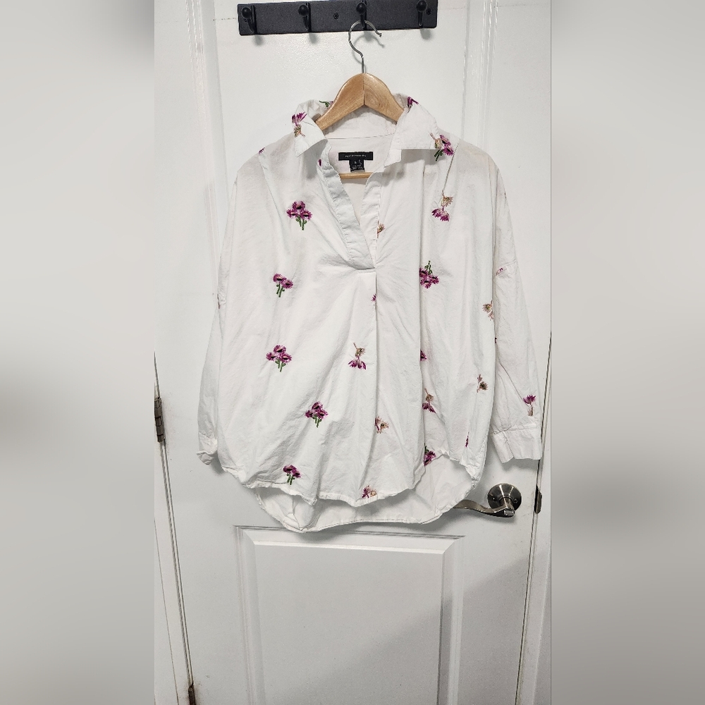 White floral design blouse